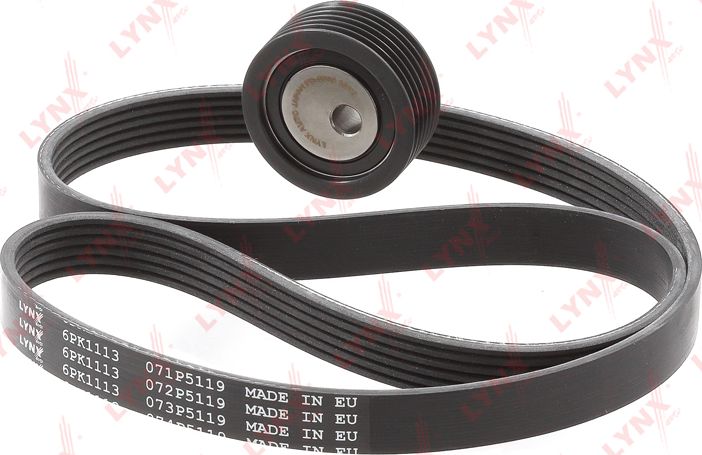 Приводной ремень поликлиновой с роликами (комплект) LYNXauto. Артикул PK-5030