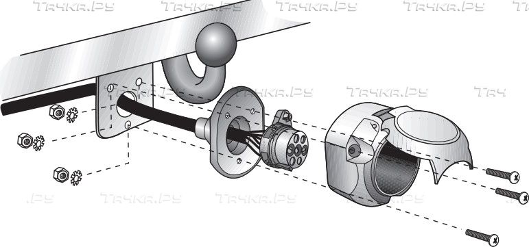 Штатная электрика фаркопа Hak-System (полный комплект) 7-полюсная для Nissan Juke II (F16) 2019-2026. Артикул 12140543