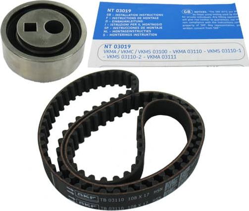 Ремень ГРМ с роликами (комплект) SKF для Peugeot 307 I 2000-2003. Артикул VKMA 03110
