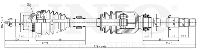 Вал приводной (Unio). Артикул CVJ-10046