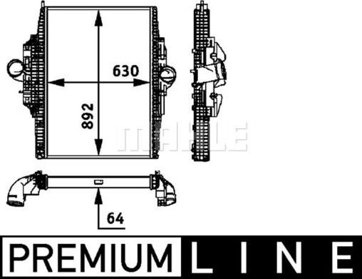 Интеркулер Mahle Premium для Mercedes-Benz Axor 2004-2026. Артикул CI 116 000P