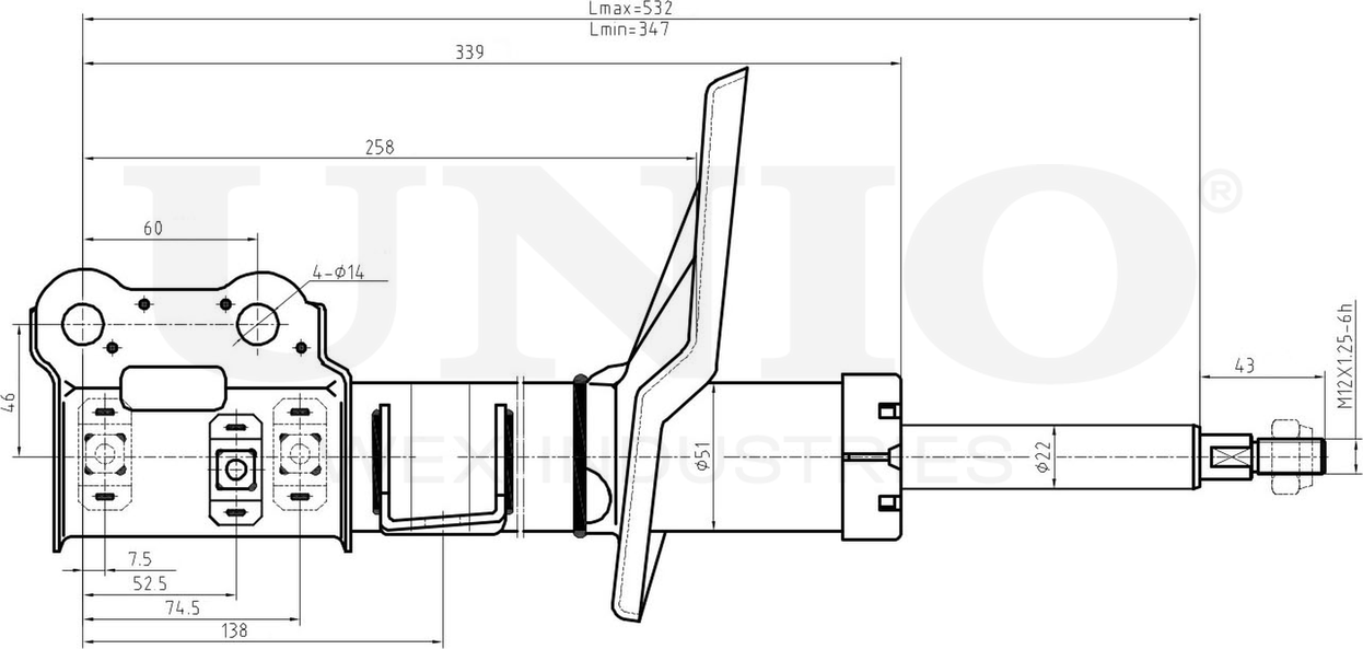 Амортизатор подвески (Unio). Артикул SAB-10068