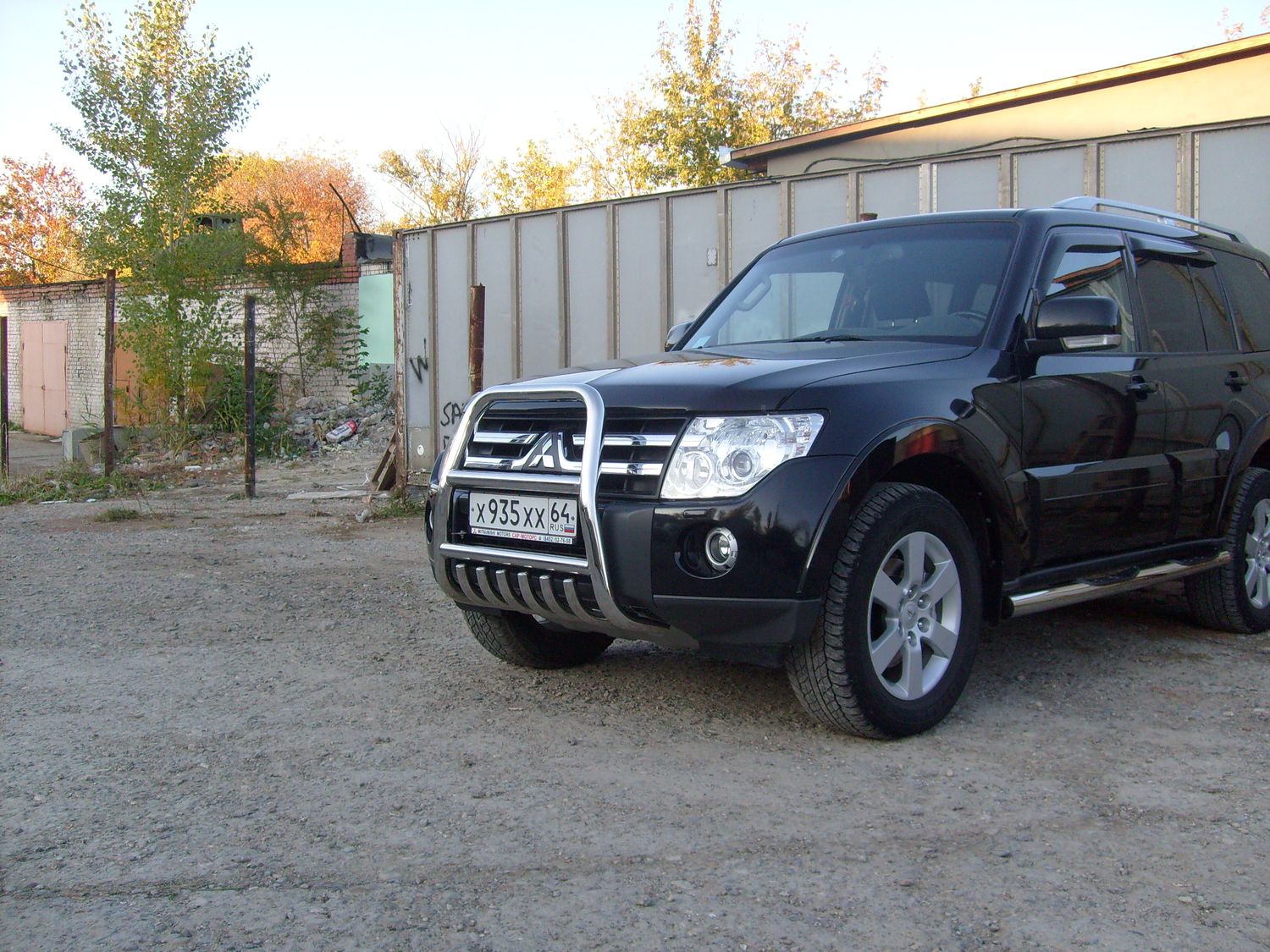 Кенгурятник Slitkoff d57 высокий с защитой картера для Mitsubishi Pajero IV 2006-2011. Артикул MPJ005