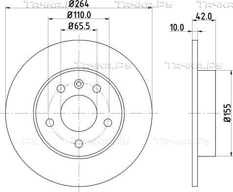 Тормозной диск Hella PRO задний для Opel Corsa C 2003-2009. Артикул 8DD 355 106-111
