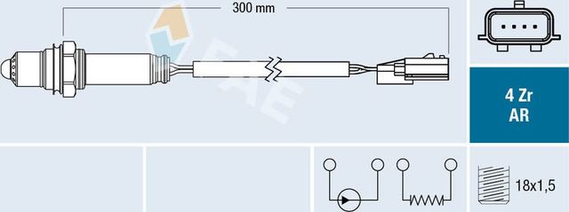 Лямбда-зонд (кислородный датчик) FAE для Renault Master III 2010-2026. Артикул 75661