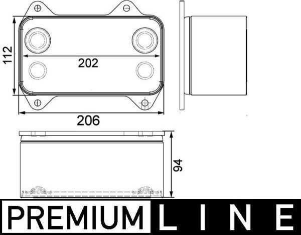 Радиатор масляный (маслоохладитель) для двигателя Mahle Premium. Артикул CLC 63 000P
