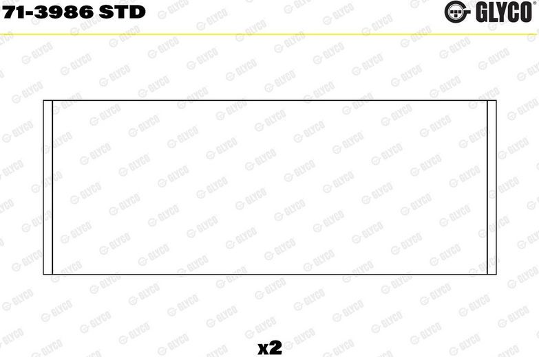 Вкладыши шатунные Glyco для Peugeot 2008 I 2013-2026. Артикул 71-3986 STD