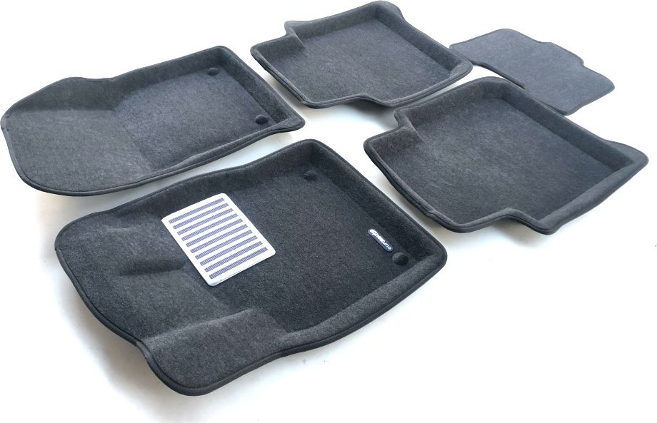 Коврики текстильные Euromat 3D Lux для салона Skoda Kodiaq I 2017-2026 Темно-серые. Артикул EM3D-004512G
