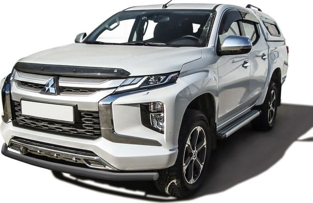 Защита Slitkoff переднего бампера d57 для Mitsubishi L200 V рестайлинг 2018-2026 Серебристая. Артикул ML18-004S
