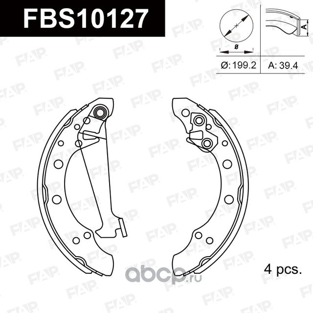 Тормозные колодки барабанные (FAP). Артикул FBS10127