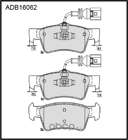 Колодки тормозные дисковые | зад | (Allied Nippon). Артикул ADB16062