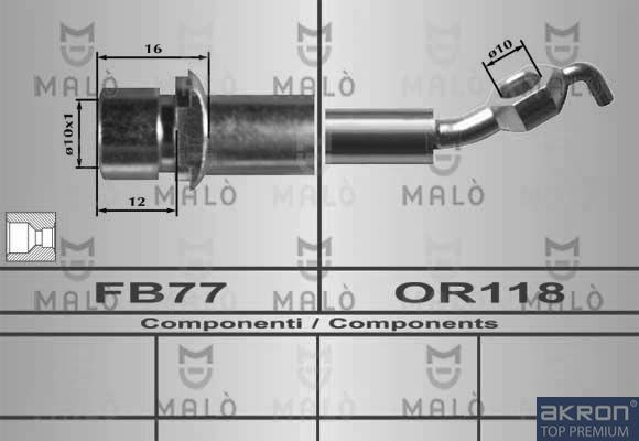 Тормозной шланг Malò. Артикул 80611
