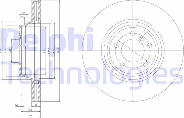Тормозной диск Delphi. Артикул BG9019