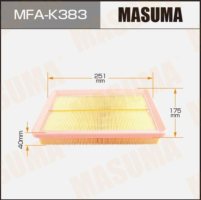 Воздушный фильтр Masuma. Артикул MFA-K383