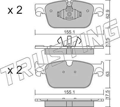 Тормозные колодки Trusting. Артикул 1119.0