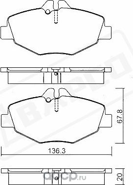 Колодки тормозные дисковые пер. MB E-CLASS (W211) E 200 Kompressor (21 (Bapco) Bapco. Артикул BP0275