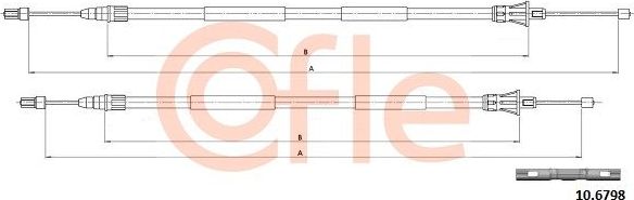 Трос ручника (тросик ручного тормоза) Cofle. Артикул 92.10.6798