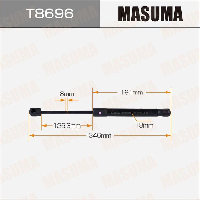 Упор газовый капота MASUMA, L=346mm (1/40). Артикул T8696