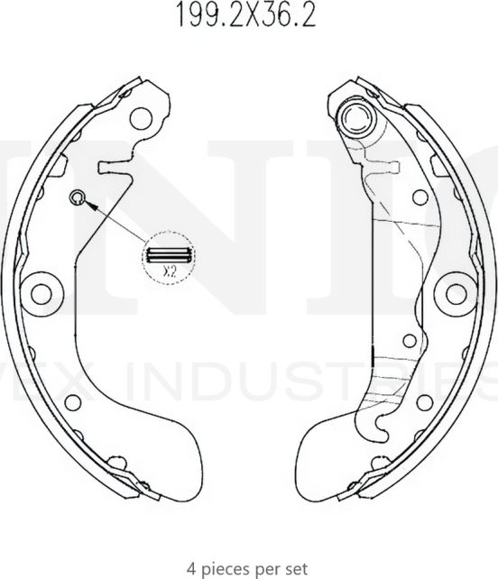 Колодки тормозные барабанные, комплект (Unio). Артикул BRP-10055