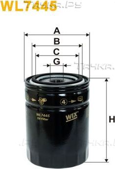 Масляный фильтр WIX Filters для IVECO Massif 2008-2011. Артикул WL7445