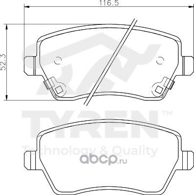 Дисковые тормозные колодки (Tyren). Артикул TYR1220641