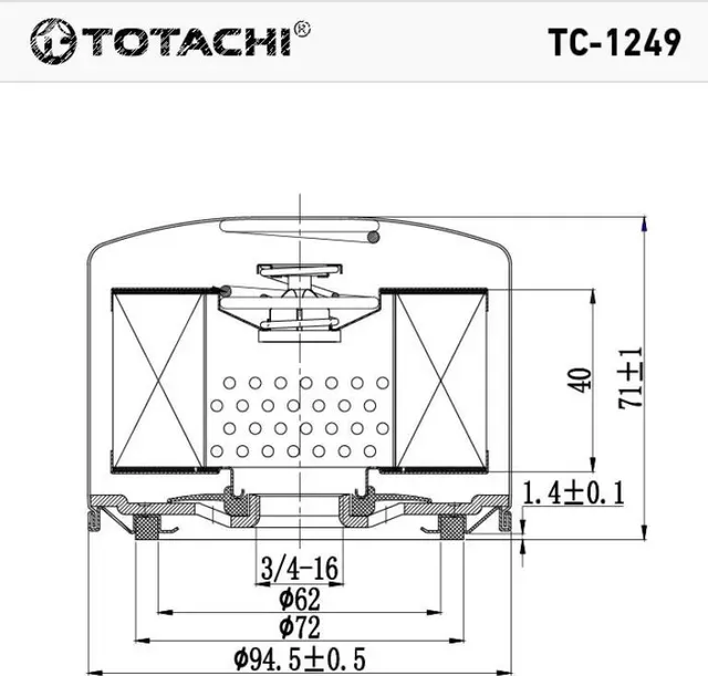 ТОТАЧИ Фильтр масляный TC-1249 2108-1012-005 MANN W 914/2 (Totachi). Артикул TC1249