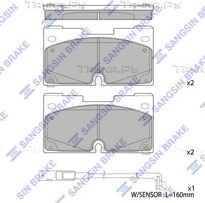 Тормозные колодки Sangsin Hi-Q. Артикул SP4506