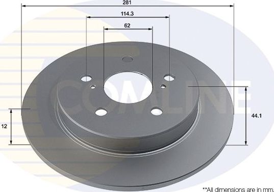 Тормозной диск Comline Comline задний для Lexus NX I 2014-2026. Артикул ADC2946