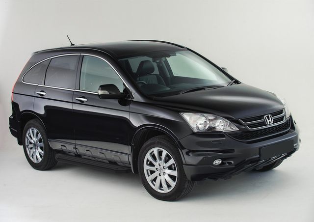 Пороги алюминиевые Rival Premium-Black для Honda CR-V III 2007-2010. Артикул A173ALB.2101.1