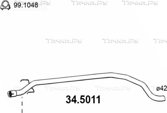 Глушитель (труба соединительная) Asso для Opel Corsa D 2006-2014. Артикул 34.5011