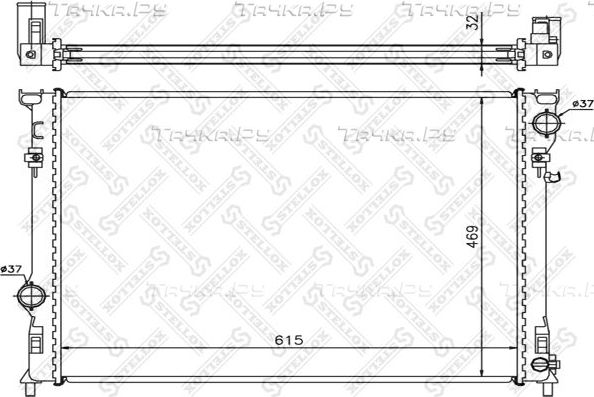 Радиатор охлаждения двигателя Stellox. Артикул 10-25627-SX