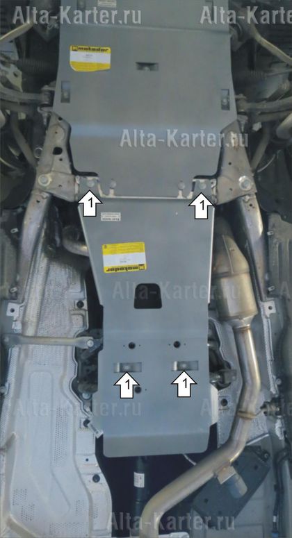 Защита алюминиевая Мотодор для КПП, РК Lаnd Rover IV Vogue 2013-2024. Артикул 383220