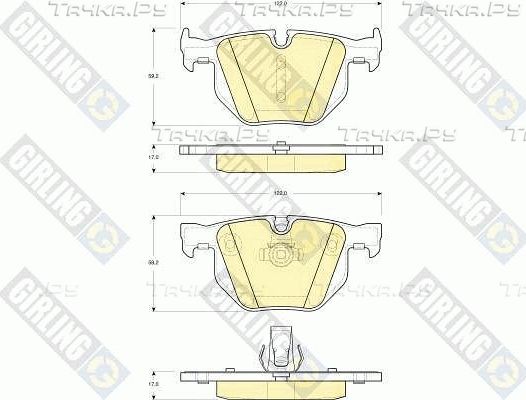 Тормозные колодки Girling задние для BMW X1 I (E84) 2009-2011. Артикул 6115602