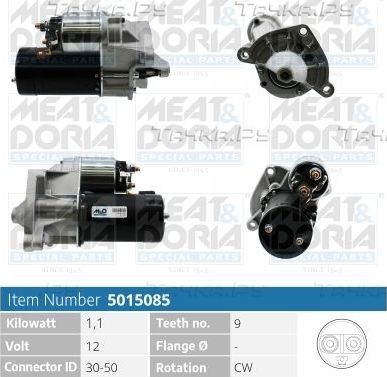 Стартер Meat & Doria для Peugeot 306 1993-2002. Артикул 5015085