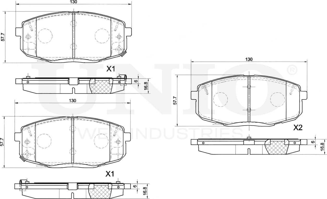 Колодки тормозные дисковые, комплект (Unio). Артикул BRP-20232