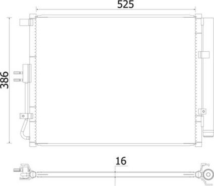 Радиатор кондиционера (конденсатор) Mahle Behr. Артикул AC 957 000S