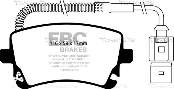 Тормозные колодки EBC Brakes задние для Bentley Flying Spur I 2013-2019. Артикул DP41470R
