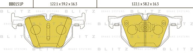 Колодки тормозные BMW X5 (E70/F15)/X6 (E71/F16) 07- задн. (Blitz). Артикул BB0151P