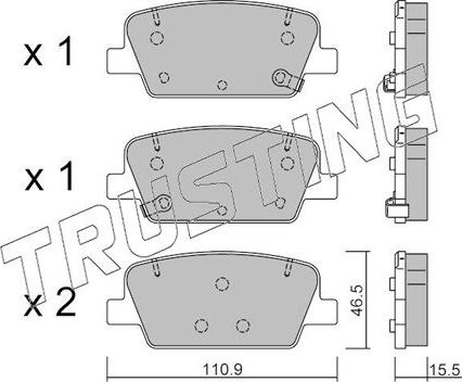 Тормозные колодки Trusting. Артикул 1283.0