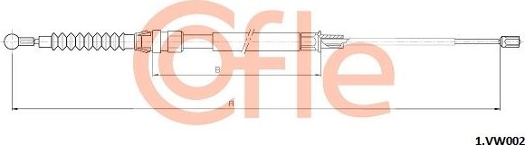 Трос ручника (тросик ручного тормоза) Cofle. Артикул 92.1.VK002