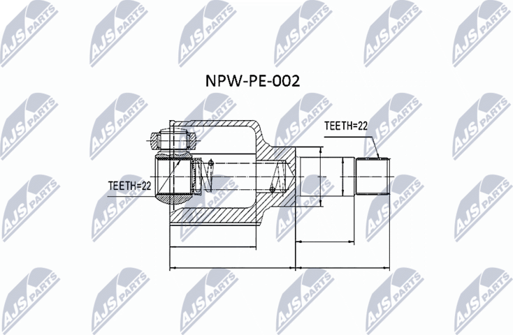 Шрус внутренний (граната) NTY. Артикул NPW-PE-002
