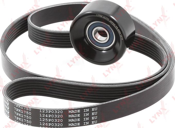 Приводной ремень поликлиновой с роликами (комплект) LYNXauto. Артикул PK-5045