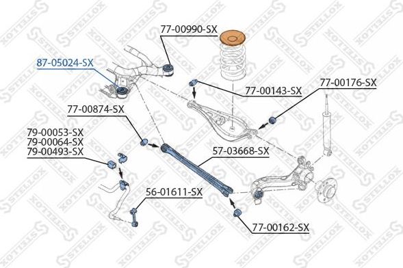 Сайлентблок заднего рычага подвески Stellox. Артикул 87-05024-SX
