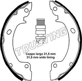 Тормозные колодки Trusting задние для Hyundai Scoupe 1990-1996. Артикул 046.200