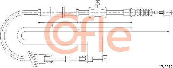 Трос ручника (тросик ручного тормоза) Cofle. Артикул 92.17.2212
