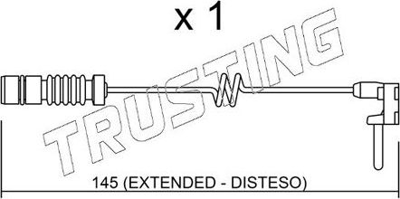 Датчик износа тормозных колодок  Trusting. Артикул SU.161