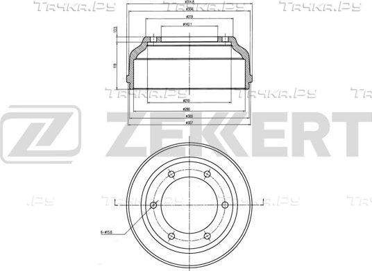 Тормозной барабан Zekkert. Артикул BS-6038