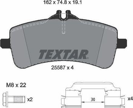 Тормозные колодки Textar. Артикул 2558701