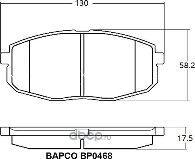 Колодки тормозные дисковые Hyundai Creta/ IX25 / Elantra VI, Soul I (Bapco) Bapco. Артикул BP0468