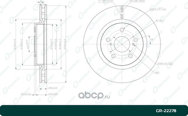 Диск тормозной (G-Brake). Артикул GR22278